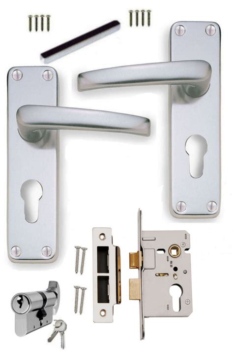 aluminium euro lever lock door handles mm sashlock cylinder turn direct hardware uk