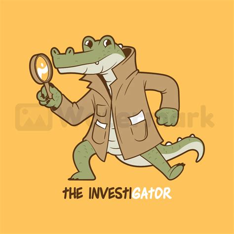 crocodile investigator design illustration masterbundles