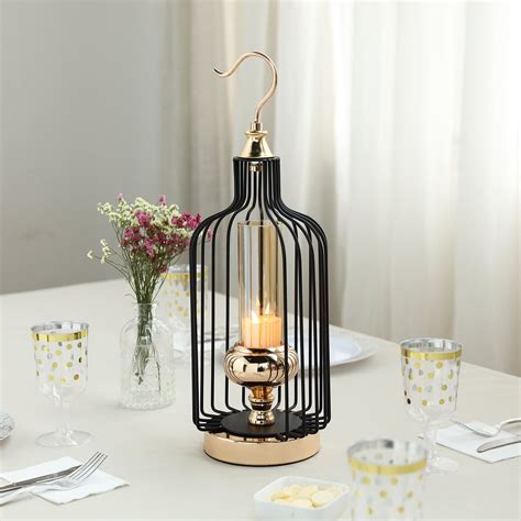 buy  tall goldblack bird cage metal hanging candle holder