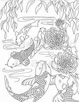 Koi Pond Printable sketch template