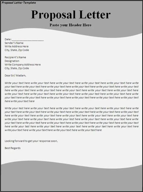 proposal letter samples  word templates
