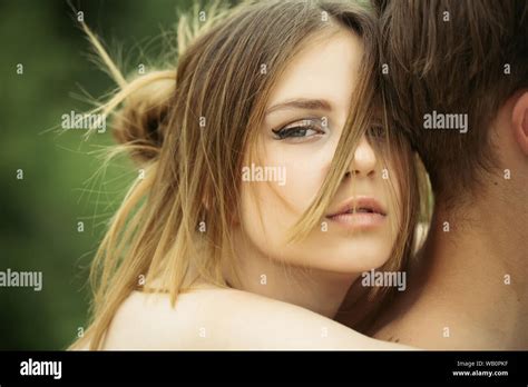 Date Of Beautiful Couple Love And Tenderness Romantic Couple Embrace