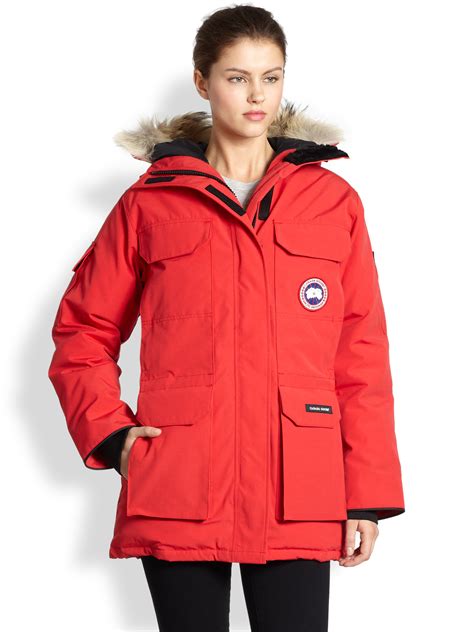 Lyst Canada Goose Fur Trimmed Down Expedition Parka In Red