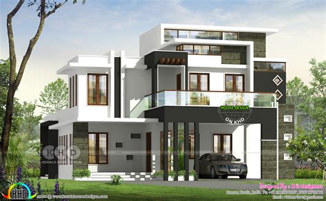 bhk contemporary house plan architecture kerala home design