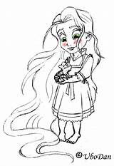 Rapunzel Baby Coloring Princess Disney Pages Cute Drawing Babies Printable Easy Drawings Jasmine Tangled Colouring Princesses Girls Pdf Color Anime sketch template