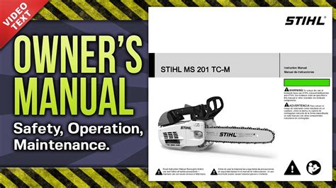 owners manual stihl ms  tc  chain  youtube