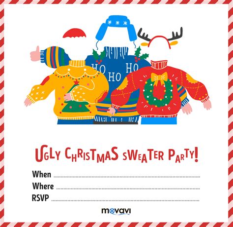 ugly christmas sweater party invitations template