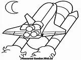 Gambar Mewarnai Pesawat Angkasa Roket Terbang Ruang Dengan Contoh Warna Astronot sketch template