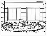 Coloring Pages House Barn Big Printable Kittens Farm Color Kitten Animals Zini School Print Dining Sport Room sketch template