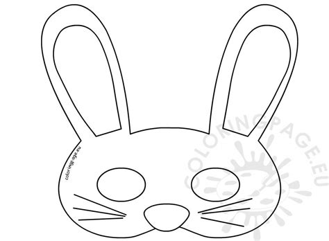 printable easy easter bunny mask coloring page