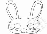 Bunny Mask Easter Easy Printable Coloring sketch template