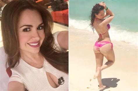 sexy weather girl mayte carranco flashes cleavage and booty in hot snaps daily star