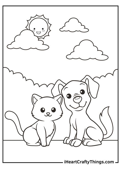 dog  cat coloring pages updated