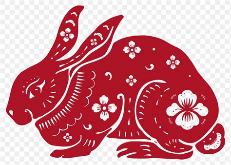 chinese  year rabbit png red animal zodiac sign sticker