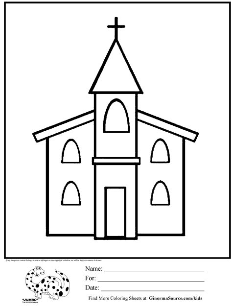 church coloring pages ginormasource kids preschool church crafts