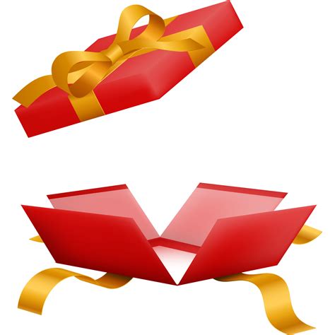 opened gift box design  png