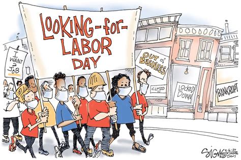 Political Cartoon Looking For Labor Day