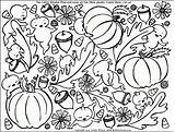 Coloring Fall Pages Autumn Printable Collage Sheets Color Adults Disney Themed College Kids Flowers Sheet Pumpkin Students Basketball Clipart Colouring sketch template