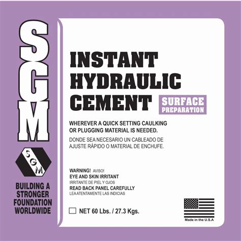 instant hydraulic cement sgm