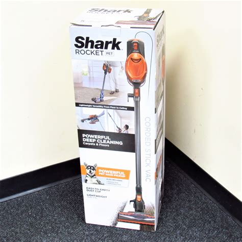 shark rocket pet corded stick vacuum cleaner hv orange gray