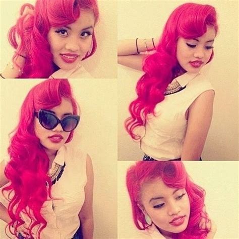 love her red pinup hair long hair styles hair inspiration
