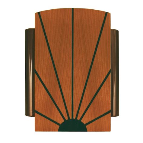 heath zenith wired door chime   solid birch cover  black sun ray design  oil rubbed