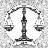 Coloring Zodiac Pages Drawing Adult Signs Libra Balance Scale Colored Behance Pencils Drawings Pencil Outline Colouring Signo Tattoo Virgo Visit sketch template