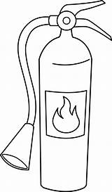 Extinguisher Fire Clip Line Coloring Sweetclipart sketch template