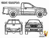 Coloring Truck Gmc Pages Trucks Canyon Sheets Pickup Rear Color Side Pick Front American Yescoloring Tough Sheet Chevy Ford Choose sketch template