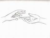 Hand Reaching Hands Go Letting Other Each Draw Drawings sketch template