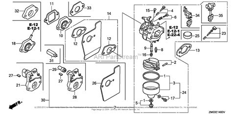 honda engines gcva ste engine usa vin gjapa  parts diagram  carburetor