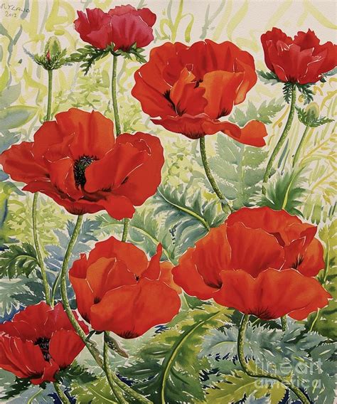 Large Red Poppies Painting By Christopher Ryland Fine Art America