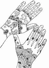 Coloring Pages Coloriage Mehndi Tattoo Hands Henna Tattoos Adult Designs Hand Drawing Stress Anti Tatouage Adulte Therapy Arabic Relaxing Woman sketch template