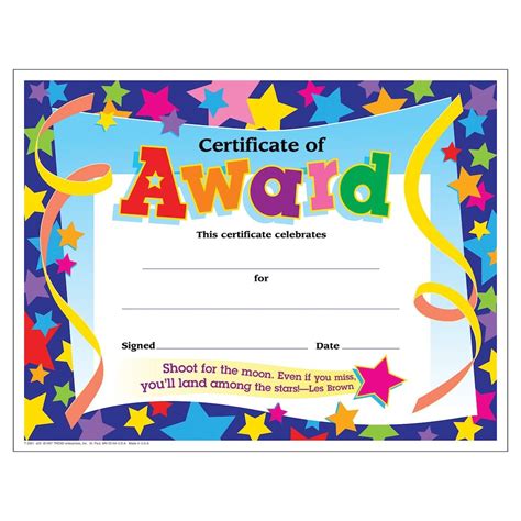 trend enterprises    colorful classic certificate  award