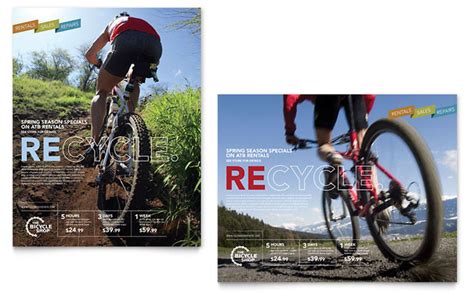 bike rentals mountain biking poster template design