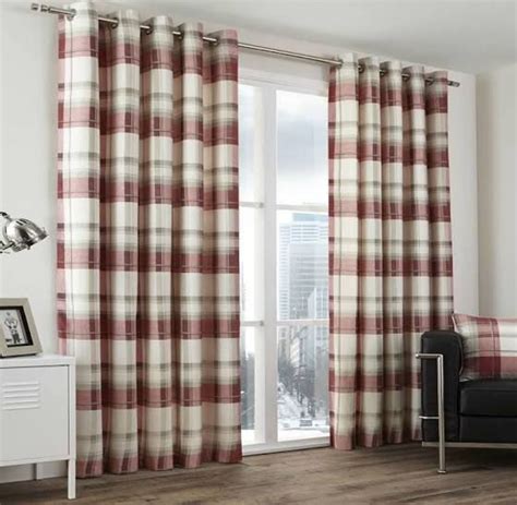 red  gray plaid curtains plaid curtains curtains check curtains