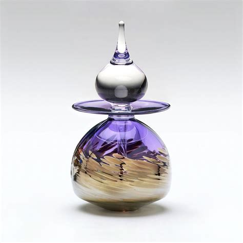 purple perfume bottle timbuktu  michael trimpol boha glass