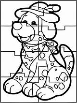 Coloring Cute Puzzles Dog sketch template