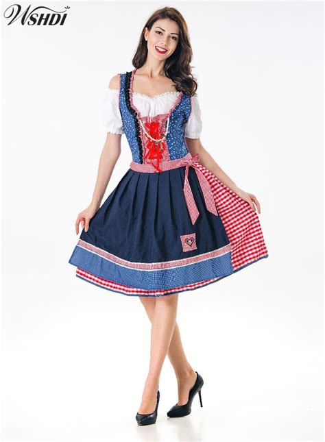 high quality traditional women dirndl oktoberfest costume german wench