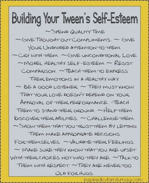 esteem activities  building  tweens  esteem inspired