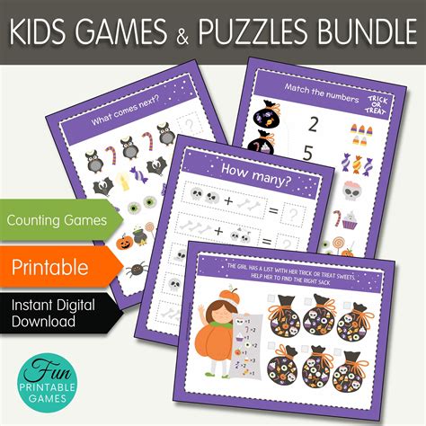 halloween printable games  kids halloween activities  etsy