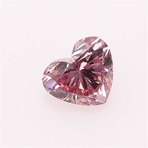 0 17 Carat Fancy Intense Pink Diamond 4p Heart Shape Si2 Clarity