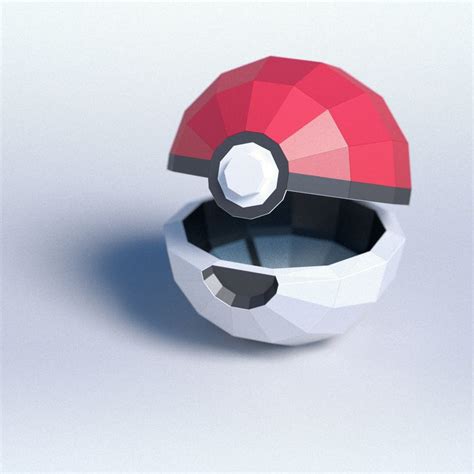 3d Papercraft Pokeball Diy Templates Including Colored Etsy
