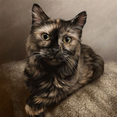 calico cat portrait finished artworks krita artists