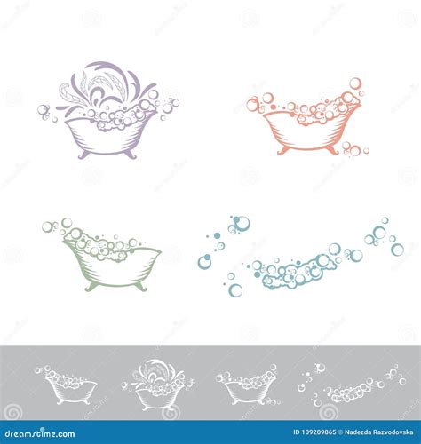 bath logo set stock vector illustration  soap icon