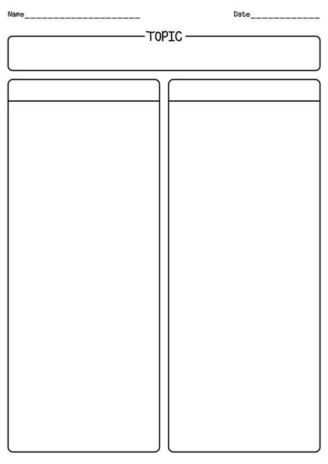 printable blank  column table
