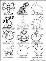 Coloring Zodiac Pages Chinese Year Animals Printable Kids Color Colouring Fun Asia Getdrawings Horoscope Drawing Sheets Flag Getcolorings Dragon China sketch template