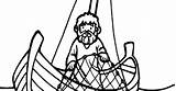 Coloring Fishing Jesus Disciples Fish Luke Catch Bible Nets Casting sketch template