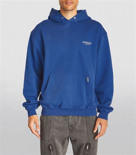 represent blue cotton owners club hoodie harrods uk