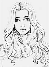 Drawing Girl Drawings Sketches Draw Coloring Face Realistic Pages Cute Girls Cool Hair Sketch People Dibujos Beautiful 3d Anime Pencil sketch template
